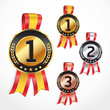 Set of Medals with ribbon. vector illustration.