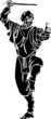 Ninja fighter - vector EPS illustration. All vinyl-ready.