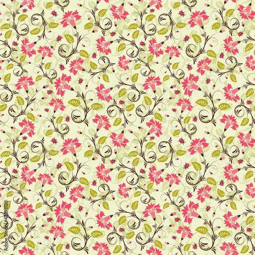 Vector: Flower seamless pattern Flower seamless pattern