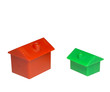 red and green house