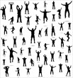 Vector: Set of poses from fans for sports championships Set of poses from fans for sports championships