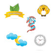 Vettoriale: nature and eco object symbols set nature and eco object symbols set