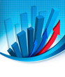 Abstract blue background with diagram. Vector.