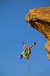 Climber rappelling from the summit.