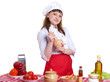 attractive woman cooking