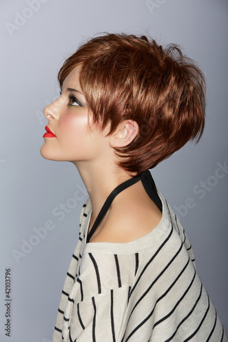 Photo: woman with short red hair woman with short red hair