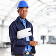 Engineer at work in a factory