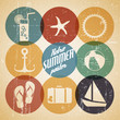Vector: Vector summer poster made from icons Vector summer poster made from icons