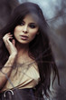 Photo : Beautiful woman spending time in park Beautiful woman spending time in park