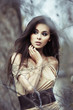 Beautiful woman spending time in park