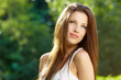 Portrait of an young beautiful sexy woman on the nature