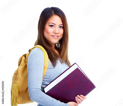Photo: Student girl with book. Student girl with book.