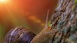 Video: snail closeup in the rays of sun. snail closeup in the rays of sun.