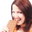 Young Woman with a Bar of Chocolate