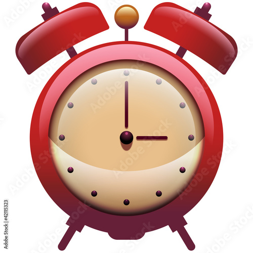 Vektor: Vintage Clock Icon with Alarm Bells Vintage Clock Icon with Alarm Bells