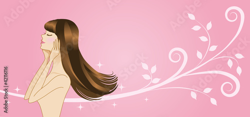 Vektor: Beauty image -Skin and hair care- Beauty image -Skin and hair care-