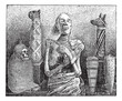 Mummies, vintage engraving