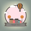 Vektor: cartoon town with frame cartoon town with frame
