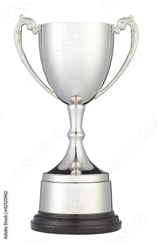 Photo: silver trophy cup isolated on white with clipping path silver trophy cup isolated on white with clipping path
