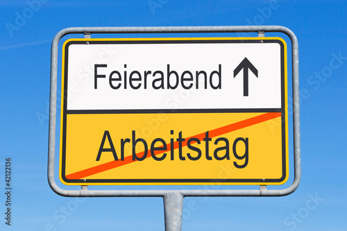 Illustration: Arbeitstag und Feierabend Arbeitstag und Feierabend