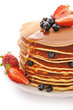 Foto: Pancakes with strawberry and blueberries Pancakes with strawberry and blueberries