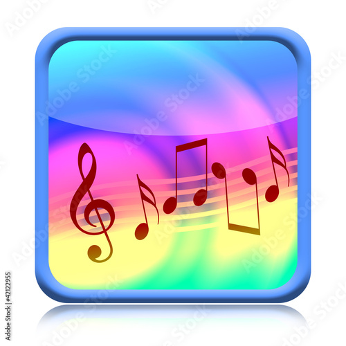 Illustration: Music icon isolated on white background Music icon isolated on white background