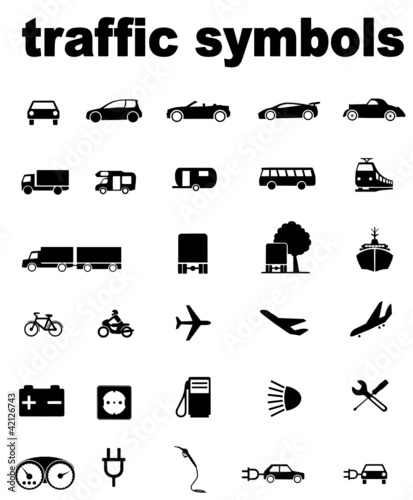 Vektor: Traffic symbols Traffic symbols