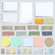 Vector set of various notes paper