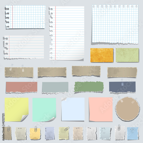 Vector: Vector set of various notes paper Vector set of various notes paper
