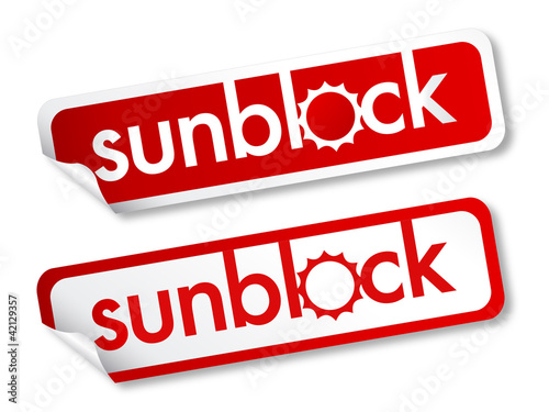 Vector: Sunblock stickers Sunblock stickers