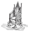 Throne, vintage engraving