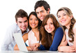 Friends with a laptop