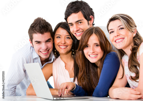 Photo: Friends with a laptop Friends with a laptop