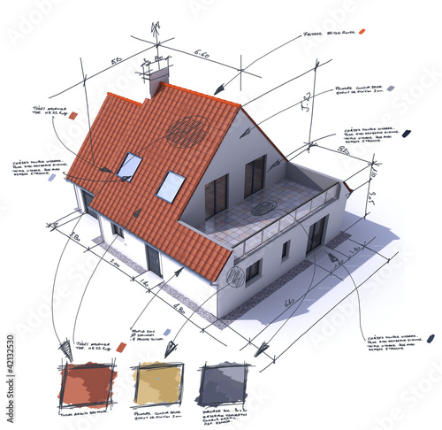 Illustration: House style customized red House style customized red