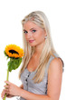 Foto: Frau mit Sonnenblume Frau mit Sonnenblume