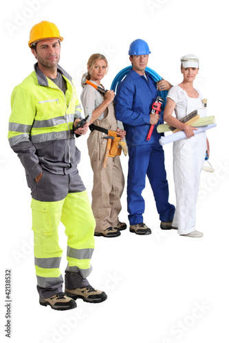 Foto: group of manual workers group of manual workers