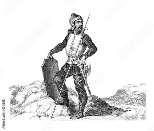 Illustration: Warrior - Gaulois - Franc - 5th century Warrior - Gaulois - Franc - 5th century