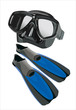 flippers and mask for diving
