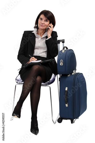 Foto: A businessman on a trip. A businessman on a trip.