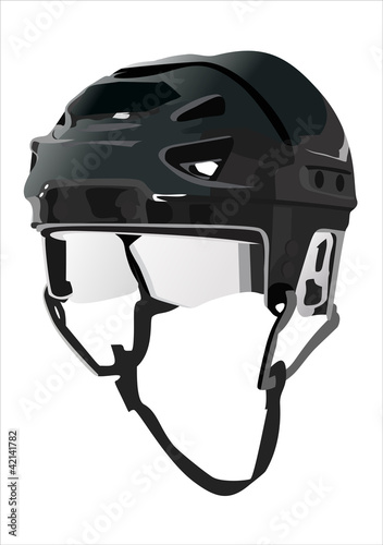 Vector: Hockey Helmet isolated on Black Background. Hockey Helmet isolated on Black Background.
