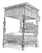 16th Century Bed at the National Museum of the Middle Ages in Pa