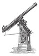 Equatorial telescope called Observatory of Paris, vintage engrav