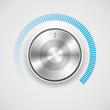 Volume button (music knob) with metal texture (chrome)