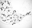 abstract  music notes swirl line wave vector