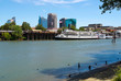 Buildings in Sacramento next to Sacramento River