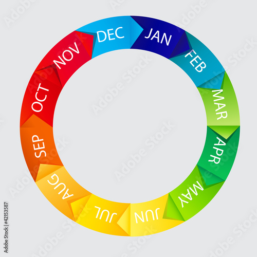 Vektor: Concept of colorful Time Wheel vector illustration Concept of colorful Time Wheel vector illustration