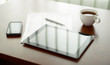 Modern workplace with digital tablet