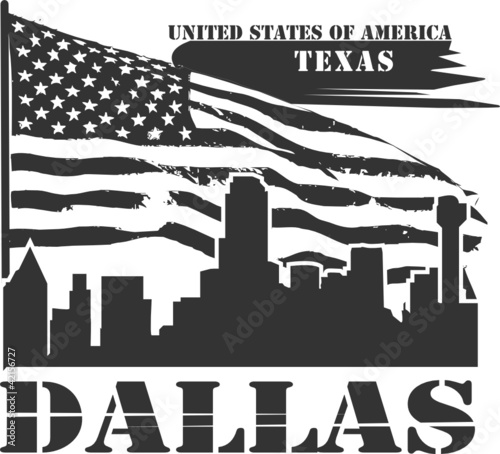 Vector: Grunge label with name of Texas, Dallas, vector illustration Grunge label with name of Texas, Dallas, vector illustration