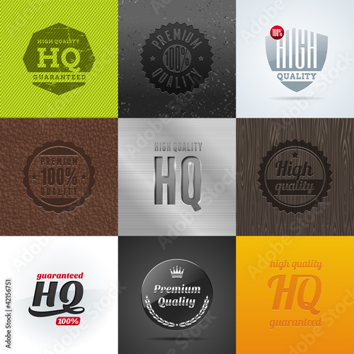 Vektor: Vector set with High Quality emblems and signs Vector set with High Quality emblems and signs