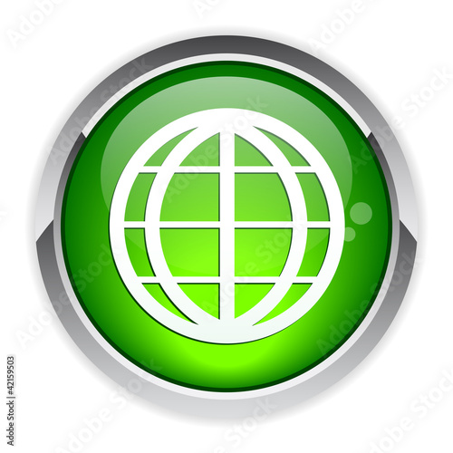 Vector: button internet world planet icon. button internet world planet icon.
